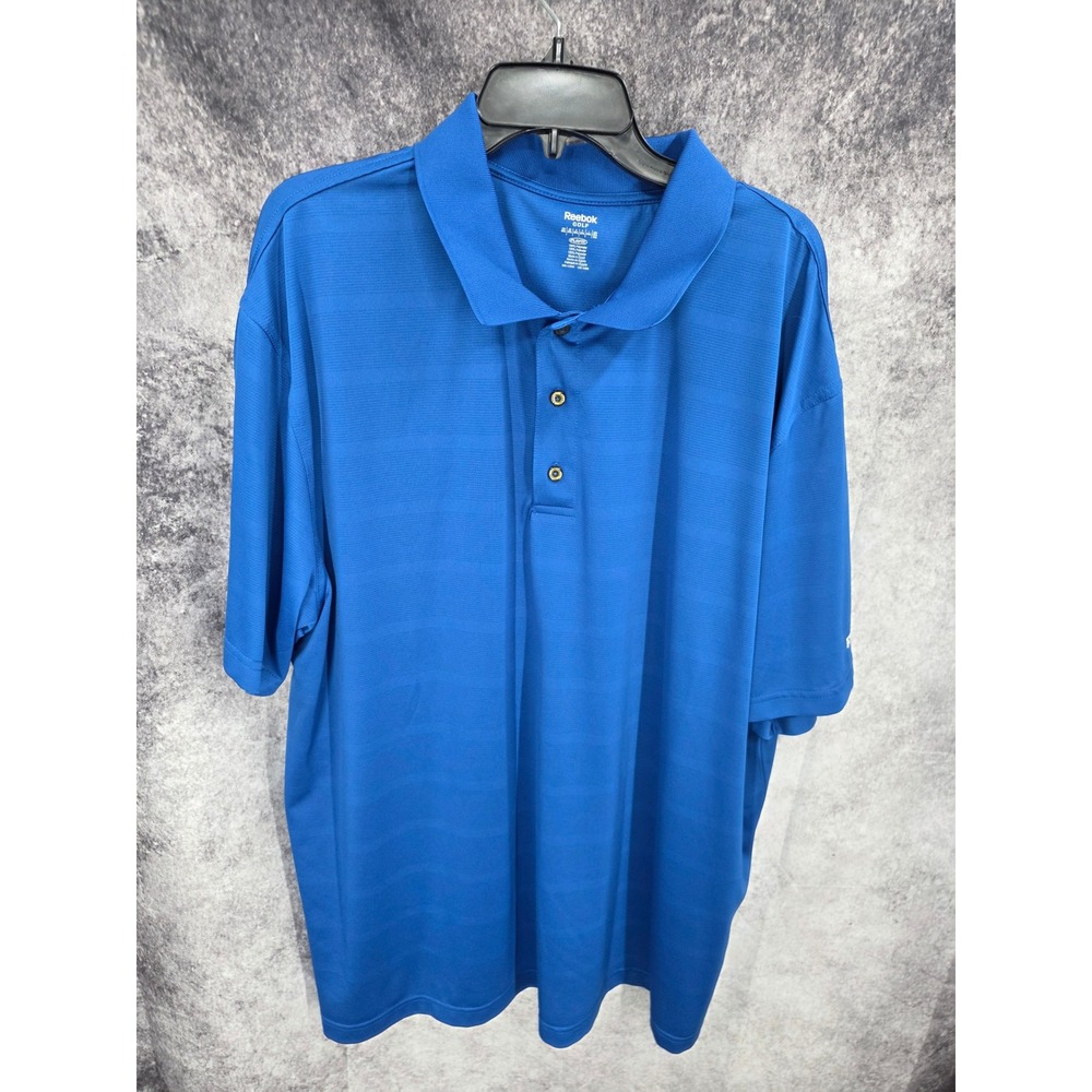 Reebok Golf PlayDry Polo Shirt Mens 3XL Blue Short Sleeve Athletic Sporty Casual